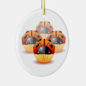 てんとう虫のカップケーキのオーナメント セラミックオーナメント (右)