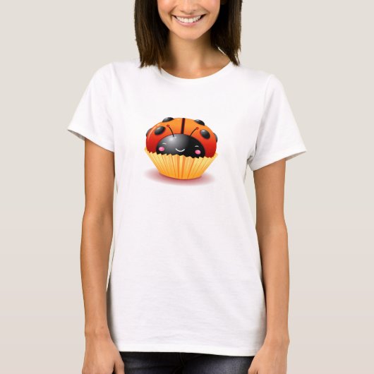てんとう虫のカップケーキのワイシャツ Tシャツ (正面)