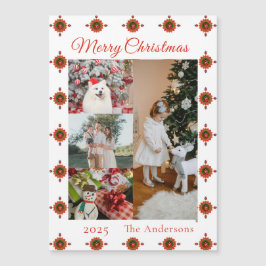 てんとう虫のクリスマスコラージュ磁石カード