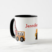 てんとう虫のスクールバスの先生のマグ マグカップ (正面左)