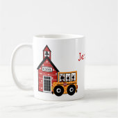 てんとう虫のスクールバスの先生のマグ マグカップ (左)