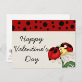 てんとう虫のハッピーバレンタインデーの郵便はがき シーズンポストカード (正面/裏面)