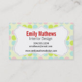 てんとう虫のパステルカラー、水玉模様 名刺 (裏面)