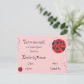 てんとう虫のブライダルシャワーまたは誕生日のパーティの招待状 招待状 (スタンド正面)