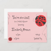 てんとう虫のブライダルシャワーまたは誕生日のパーティの招待状 招待状 (正面/裏面)