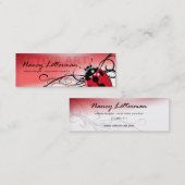 てんとう虫のプロフィールカードテンプレート(赤い) スキニー名刺 (正面/裏面)