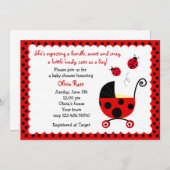 てんとう虫のベビーシャワー招待状 招待状 (正面/裏面)