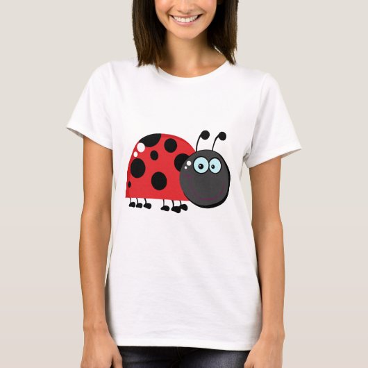 てんとう虫のマンガのキャラクタ Tシャツ (正面)