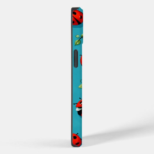 てんとう虫のレディラッキー柄 スカイブルー iPhone カー Case-Mate iPhoneケース (裏面 / 右)