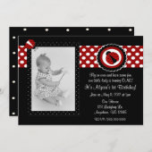 てんとう虫の写真の誕生日Inviation 招待状 (正面/裏面)