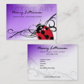 てんとう虫の名刺のテンプレート(赤い) 名刺 (正面/裏面)