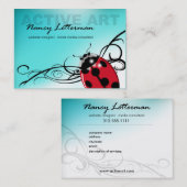 てんとう虫の名刺のテンプレート(赤い) 名刺 (正面/裏面)
