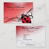 てんとう虫の名刺のテンプレート(赤い) 名刺 (正面/裏面)