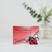 てんとう虫の名刺のテンプレート(赤い) 名刺 (スタンド正面)