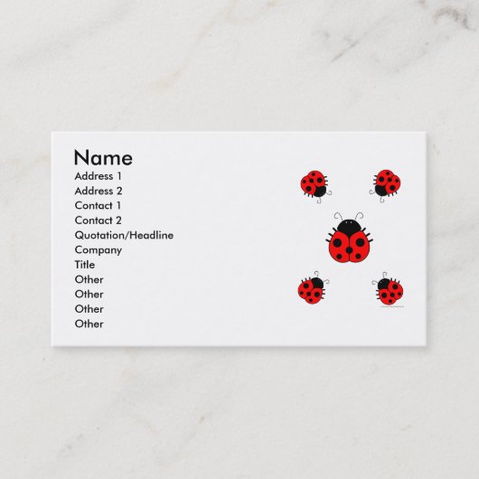 てんとう虫の名刺 名刺 (正面)