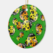 てんとう虫の壁紙 セラミックオーナメント (左)