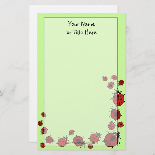 てんとう虫の文房具 便箋 (正面/裏面)