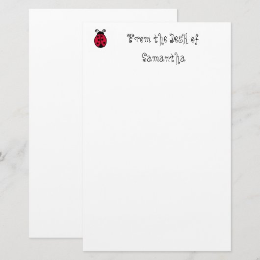 てんとう虫の文房具 便箋 (正面/裏面)
