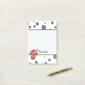 てんとう虫の水彩画の点 ポストイット (デスク上)