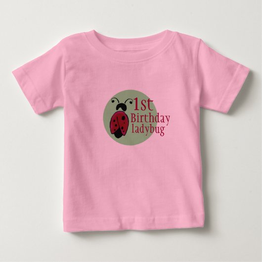 てんとう虫の第1誕生日 ベビーTシャツ (正面)