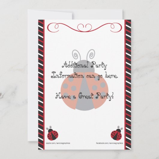 てんとう虫の第2誕生日の招待状 招待状 (裏面)