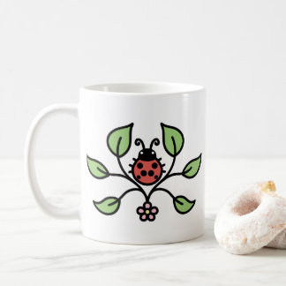 てんとう虫の花柄マグカップ コーヒーマグカップ