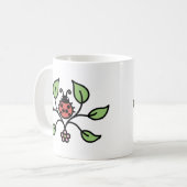 てんとう虫の花柄マグカップ コーヒーマグカップ (正面左)
