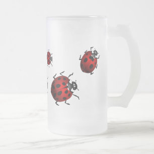 てんとう虫の芸術のビールのジョッキビールガラスのてんとう虫のコップ フロストグラスビールジョッキ