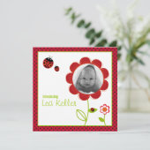 てんとう虫の誕生の発表カード 案内状 (スタンド正面)