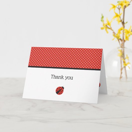 てんとう虫の誕生日お礼メモ カード (黄色い花)