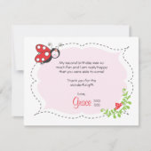 てんとう虫の誕生日の平たい箱はノート感謝していしています サンキューカード (正面)