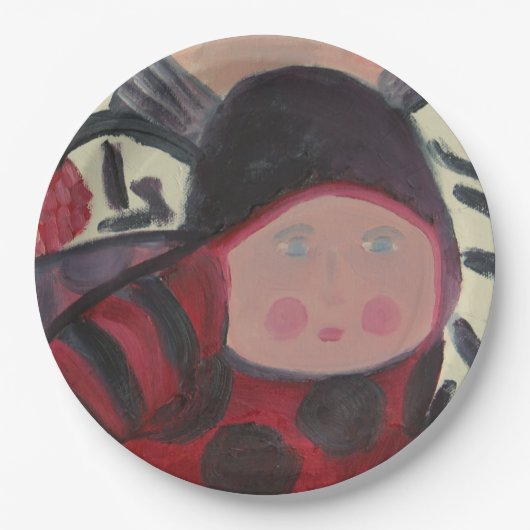 てんとう虫の誕生日の紙皿 ペーパープレート (正面)