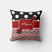てんとう虫の赤く黒くパーソナライズな枕 クッション (正面)