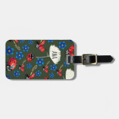 てんとう虫の青によってはパーソナライズな荷物のラベルが開花します ラゲッジタグ (正面横)