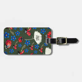 てんとう虫の青によってはパーソナライズな荷物のラベルが開花します ラゲッジタグ