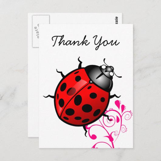 てんとう虫は感謝していしています ポストカード (正面/裏面)