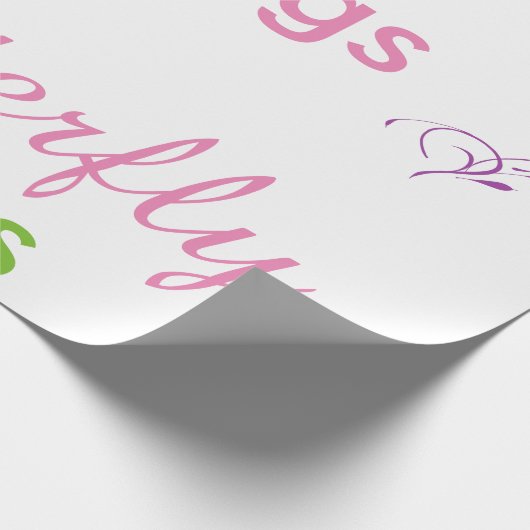 てんとう虫は蝶キスのギフト用包装紙の紙を抱き締めます ラッピングペーパー (角)