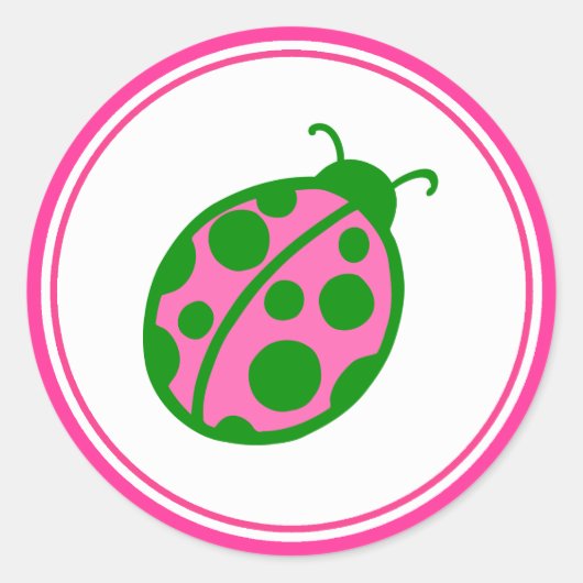 てんとう虫ステッカー ラウンドシール (正面)