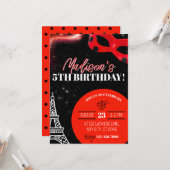 てんとう虫スーパーヒーロー誕生日招待状 カード (正面/裏面インサイチュ)
