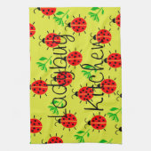 てんとう虫パターン キッチンタオル (縦)