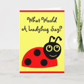 てんとう虫何がかわいいハッピーバースデーを言って下さい カード (正面)