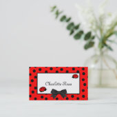 てんとう虫及び水玉模様のお母さんカード コーリングカード (スタンド正面)