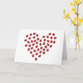 てんとう虫愛ハート カード (黄色い花)