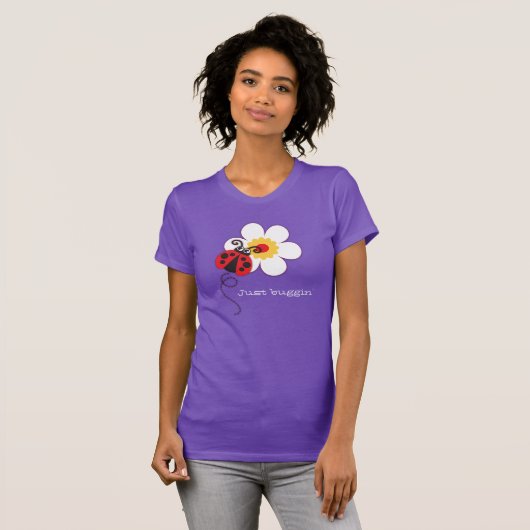 てんとう虫/てんとう虫のおもしろいのちょうどbugginのTシャツ Tシャツ (正面フル)