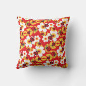 てんとう虫/てんとう虫赤い黄色および白いの枕 クッション (裏面)