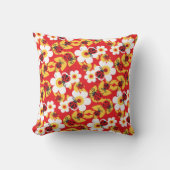 てんとう虫/てんとう虫赤い黄色および白いの枕 クッション (正面)