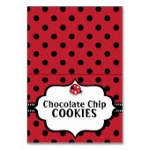 てんとう虫-てんとう虫-の黒くおよび赤いテントのテーブルカード テーブルナンバー (正面)