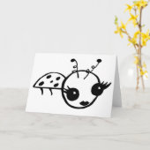 てんとう虫 カード (黄色い花)