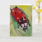 てんとう虫 カード (黄色い花)