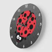 てんとう虫; フェイクなカーボン繊維 ラージ壁時計 (傾斜)